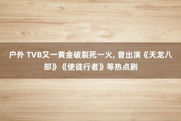 户外 TVB又一黄金破裂死一火， 曾出演《天龙八部》《使徒行者》等热点剧