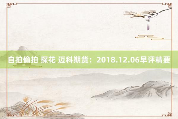 自拍偷拍 探花 迈科期货：2018.12.06早评精要