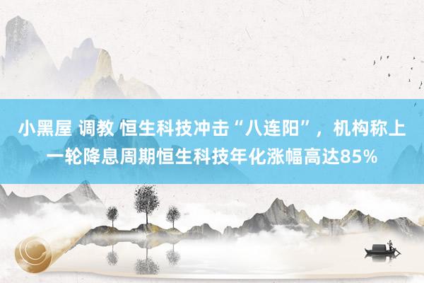 小黑屋 调教 恒生科技冲击“八连阳”，机构称上一轮降息周期恒生科技年化涨幅高达85%