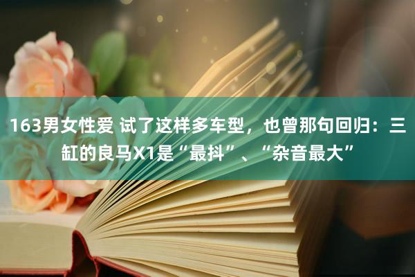 163男女性爱 试了这样多车型，也曾那句回归：三缸的良马X1是“最抖”、“杂音最大”