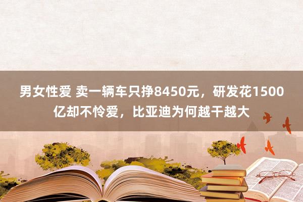 男女性爱 卖一辆车只挣8450元，研发花1500亿却不怜爱，比亚迪为何越干越大