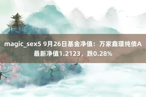 magic_sex5 9月26日基金净值：万家鑫璟纯债A最新净值1.2123，跌0.28%