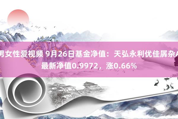 男女性爱视频 9月26日基金净值：天弘永利优佳羼杂A最新净值0.9972，涨0.66%