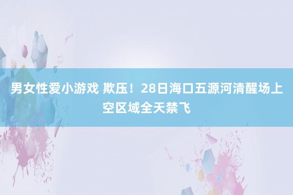 男女性爱小游戏 欺压！28日海口五源河清醒场上空区域全天禁飞