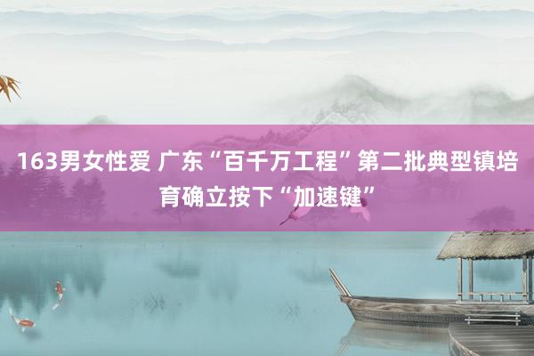 163男女性爱 广东“百千万工程”第二批典型镇培育确立按下“加速键”