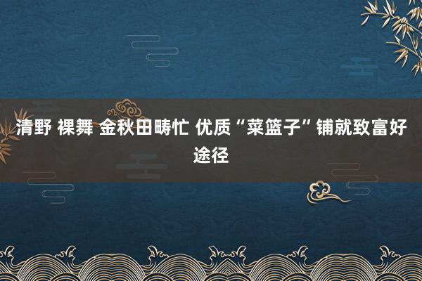 清野 裸舞 金秋田畴忙 优质“菜篮子”铺就致富好途径