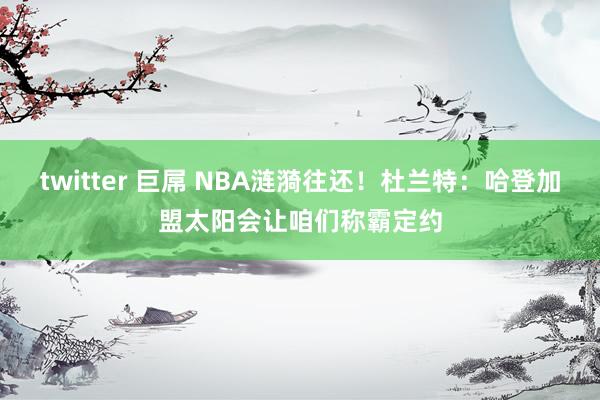 twitter 巨屌 NBA涟漪往还！杜兰特：哈登加盟太阳会让咱们称霸定约