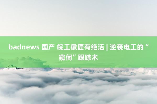 badnews 国产 皖工徽匠有绝活 | 逆袭电工的“窥伺”跟踪术