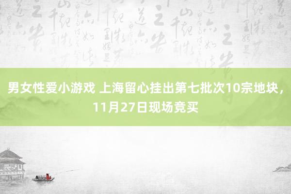 男女性爱小游戏 上海留心挂出第七批次10宗地块，11月27日现场竞买