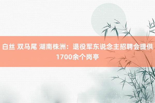 白丝 双马尾 湖南株洲：退役军东说念主招聘会提供1700余个岗亭