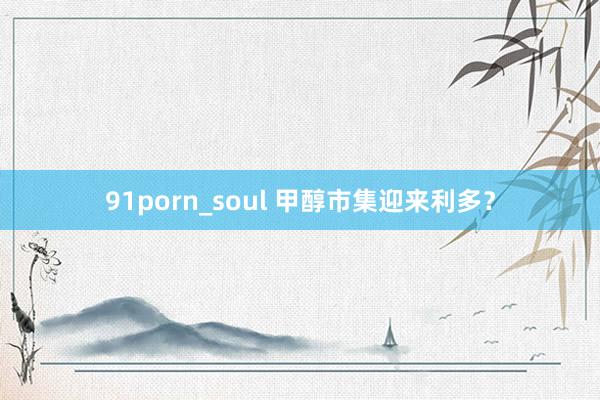 91porn_soul 甲醇市集迎来利多？