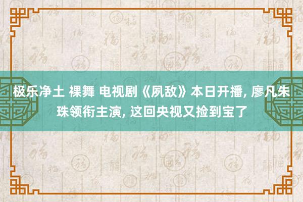 极乐净土 裸舞 电视剧《夙敌》本日开播， 廖凡朱珠领衔主演， 这回央视又捡到宝了