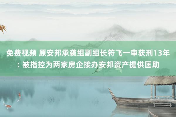 免费视频 原安邦承袭组副组长符飞一审获刑13年: 被指控为两家房企接办安邦资产提供匡助