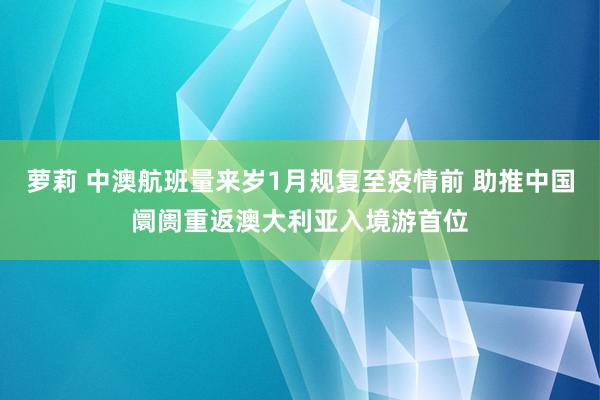 萝莉 中澳航班量来岁1月规复至疫情前 助推中国阛阓重返澳大利亚入境游首位