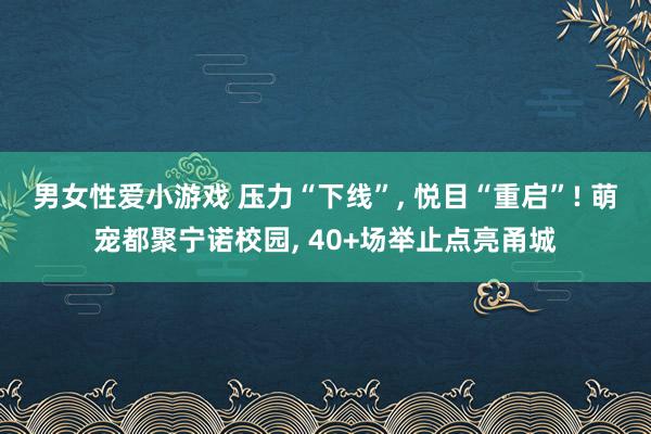 男女性爱小游戏 压力“下线”， 悦目“重启”! 萌宠都聚宁诺校园， 40+场举止点亮甬城