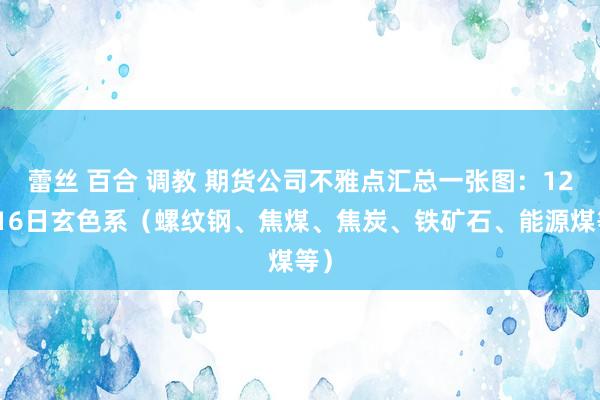 蕾丝 百合 调教 期货公司不雅点汇总一张图：12月16日玄色系（螺纹钢、焦煤、焦炭、铁矿石、能源煤等）