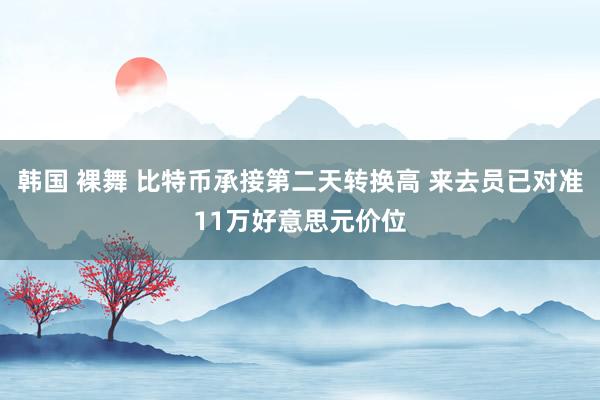 韩国 裸舞 比特币承接第二天转换高 来去员已对准11万好意思元价位