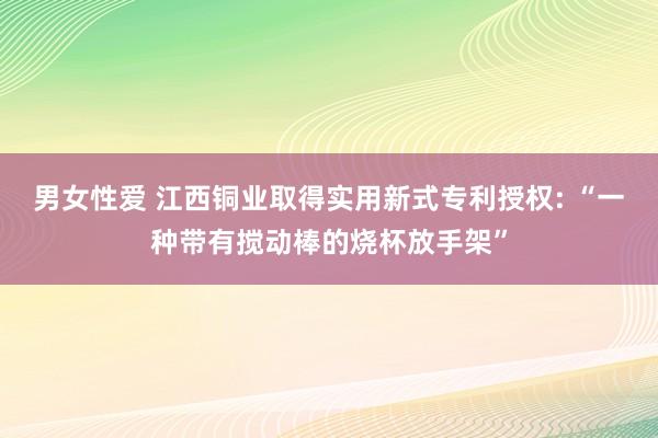 男女性爱 江西铜业取得实用新式专利授权: “一种带有搅动棒的烧杯放手架”