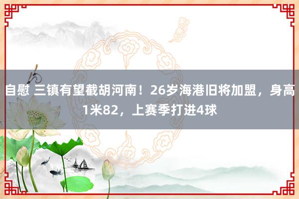 自慰 三镇有望截胡河南！26岁海港旧将加盟，身高1米82，上赛季打进4球