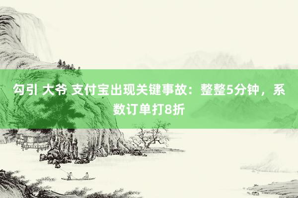 勾引 大爷 支付宝出现关键事故：整整5分钟，系数订单打8折